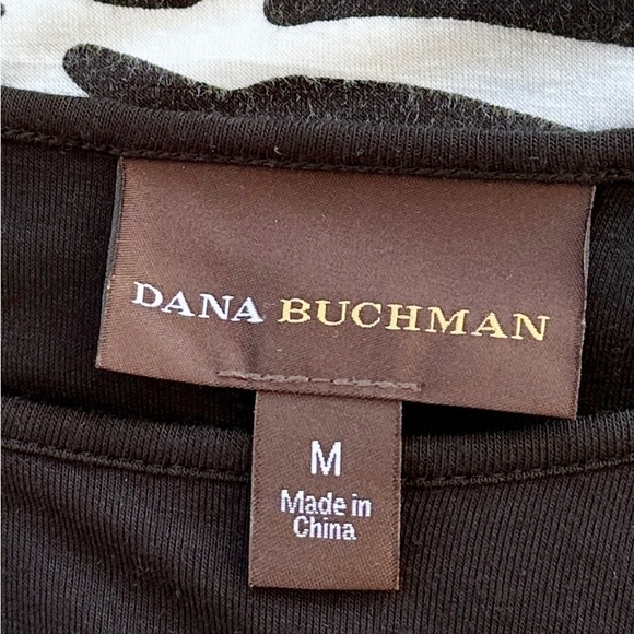 DANA BUCHMAN, BLACK/WHITE, ZEBRA PRINT TOP. 3/4 SLEEVE, STRETCHY FABRIC. SIZE M - Picture 5 of 7